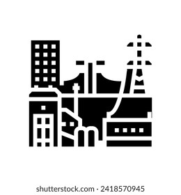 power grid biomass glyph icon vector. power grid biomass sign. isolated symbol illustration