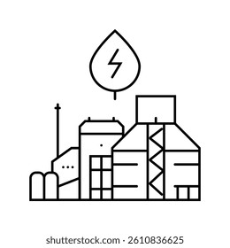 power grid biomass line icon vector. power grid biomass sign. isolated contour symbol black illustration