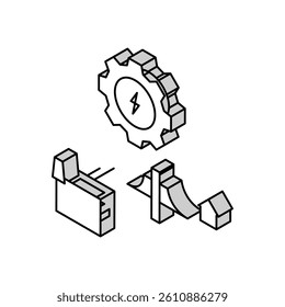 power grid efficient isometric icon vector. power grid efficient sign. isolated symbol illustration
