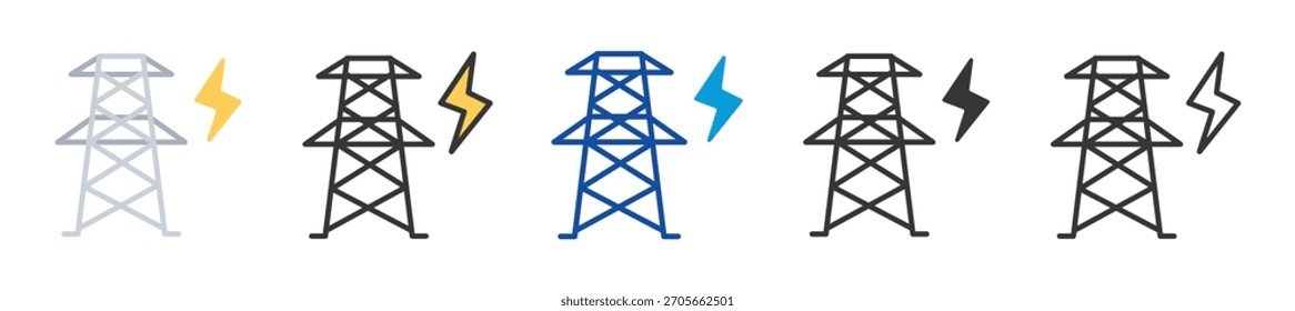 power grid icon set multi style various collection