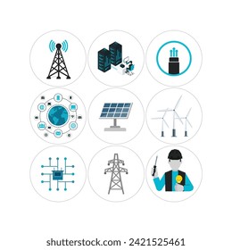 power grid icon in vector art 