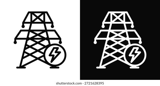 Estilo de fondo blanco y negro del icono de la rejilla del poder