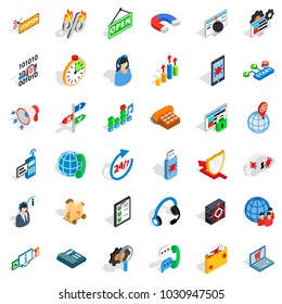 Power grid icons set. Isometric set of 36 power grid vector icons for web isolated on white background