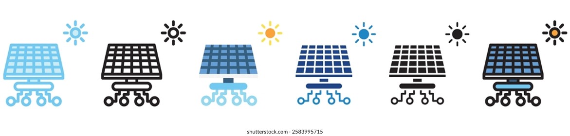 Power Grid. multi-style icon, outline, flat, glyph, dual tone, line color. use for UI, UX, app and web development, digital or print. for digital industry, education, technology.