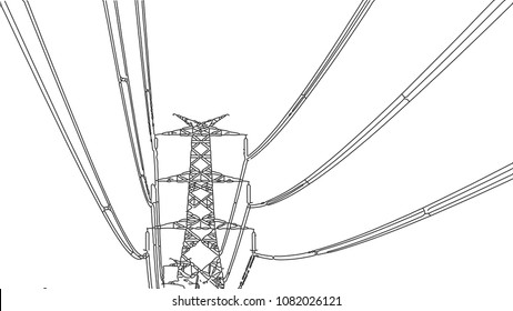 Power Grid Vector Illustration ( Line Art) For Projects, Covers, Web Page And Many Other Usage Etc.