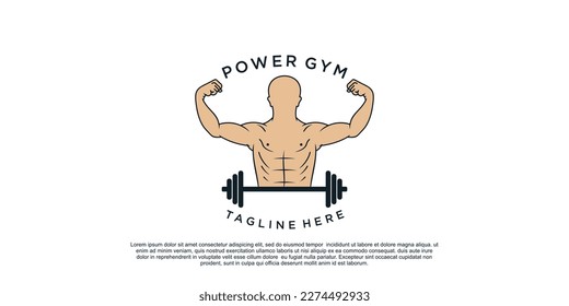 Power gym logo design simple concept Premium Vector