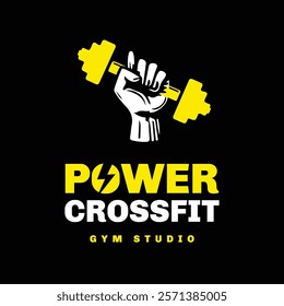  Power gym logo design vector