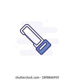 Power Hacksaw vector filled outline icon style illustration. EPS 10 file 
