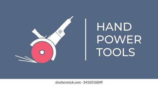 Power hand tools. Construction electric  tool. Tool for wood, metal, stone. Electric construction tools, isolated flat vector icons. Saws, jigsaw, spray gun, drill, sanding machine.
