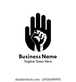 Power hands design logo template illustration