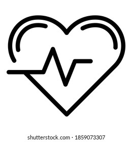Power heart pulse icon. Outline power heart pulse vector icon for web design isolated on white background