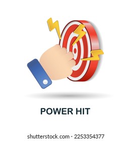 Power Hit icon. 3d illustration from performance collection. Creative Power Hit 3d icon for web design, templates, infographics and more