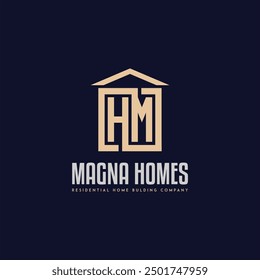 El Poder de HM Letra Logotipo Letra inicial hm, mh, m, h elegante y marco minimalista monograma logo diseño Vector El Poder de HM Letra Logotipo Letra inicial hm, mh, m, h elegante y lujoso 