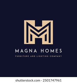 The Power of  HM Letter  Logo Initial letter hm, mh, m, h elegant and  frame minimal monogram logo design vector The Power of  HM Letter  Logo Initial letter hm, mh, m, h elegant and luxury 