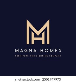 The Power of  HM Letter  Logo Initial letter hm, mh, m, h elegant and  frame minimal monogram logo design vector The Power of  HM Letter  Logo Initial letter hm, mh, m, h elegant and luxury 