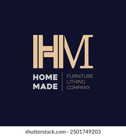 
The Power of a HM Letter  Logo Initial letter hm, mh, m, h elegant and luxury Initial with Rectangular frame minimal monogram logo design vector template