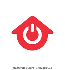 Power house logo design, home and power on icon - Vector