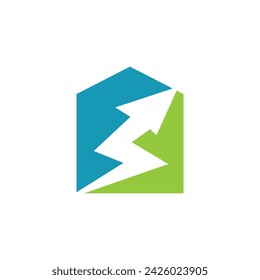 Power house logo vector design element icon style with creative idea concept