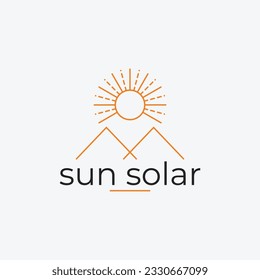 Power House and sun solar logo