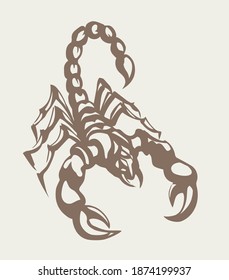 Power hunter crab element set. Light paper text space backdrop. Freehand ink pen horror zoo pet character logotype emblem insignia. Retro star art ist doodle engrave contour print style. Close up view