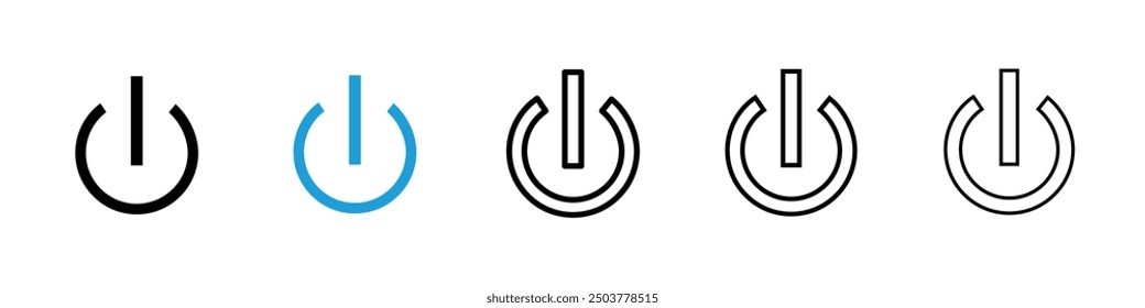 Power icon in black and blue colors
