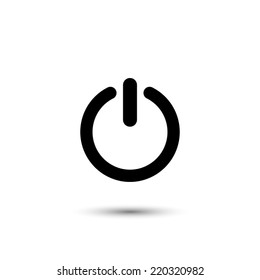 Power icon - black vector illustration 