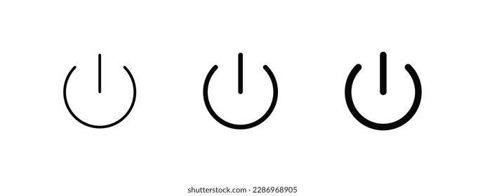 Power icon button On Off icons Buttons, Energy switch sign, Power Switch Icons, Start power button, turn off symbol, shutdown energy icon