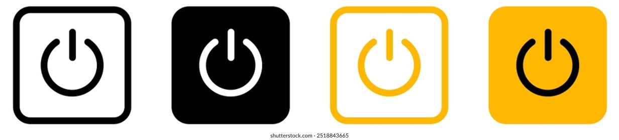 Ícone de energia botão Ícones de ligar/desligar Botões, sinal de interruptor de energia, Ícones de interruptor de energia, botão Iniciar/desligar, símbolo de desligar, ícone de energia de desligamento.