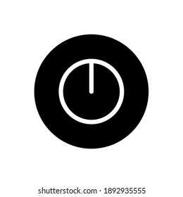 Power icon. Power button sign symbol in black round style. Vector