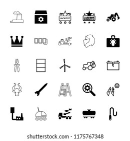 Power icon. collection of 25 power filled and outline icons such as crown, jackpot, gear, phone connection cable, wire, rocket bomb. editable power icons for web and mobile.