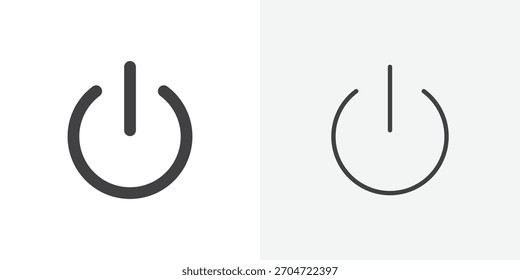 Power icon. collection of editable stroke line and solid flat styles.