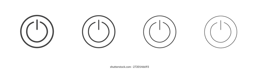 Power Icon Konzept Lineares Piktogramm. Einfache Elementgrafik.