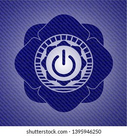 power icon with denim texture