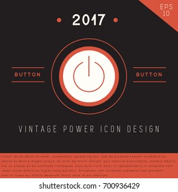 Power icon design on modern flat background