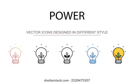 Design de ícone de energia com ilustração de estoque de fundo branco