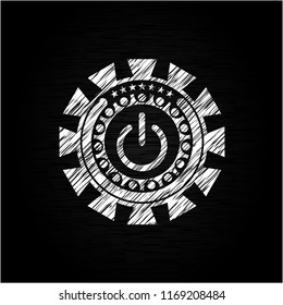 power icon drawn with chalkboard texture