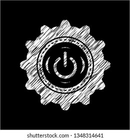 power icon drawn on a blackboard