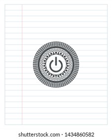 power icon drawn with pencil strokes. Vector Illustration. Detailed.