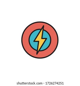 power icon filled outline vector illustration. ecology icon isolated on white background