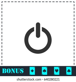 Power icon flat. Simple vector symbol and bonus icon