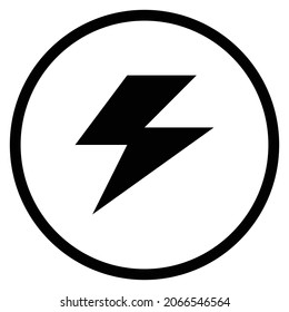 power Icon. Flat style Circle Shape isolated on white background. Vector illustration