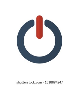 power icon in flat style isolated vector illustration on white transparent background
