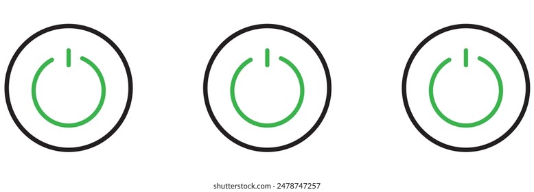 Power icon flat style isolated on background. symbol for your web site design logo, app, UI. Vector illustration