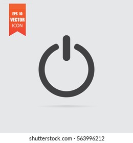 Power icon in flat style isolated on grey background. For your design, logo. Vector illustration.