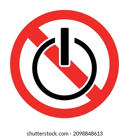 Un icono de energía que indica que no hay energía disponible y un signo prohibido.