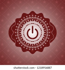 power icon inside badge with red background