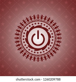 power icon inside badge with red background