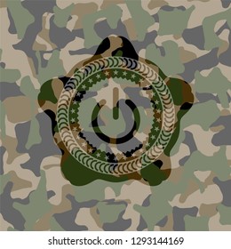 power icon inside camouflage emblem