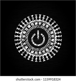 power icon inside chalk emblem