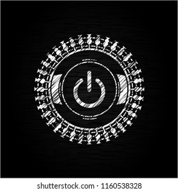 power icon inside chalk emblem
